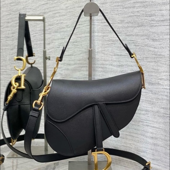 Dior Black Saddle Bag - Picture 1 of 6